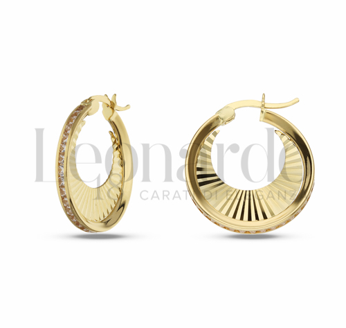 12 mm Diametro interno o misura con Zircone bianco in Oro Giallo da 2,1gr.