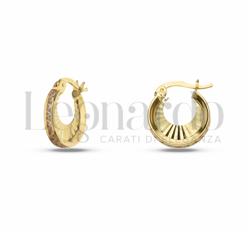 8 mm Diametro interno o misura con Zircone bianco in Oro Giallo da 1,5gr.