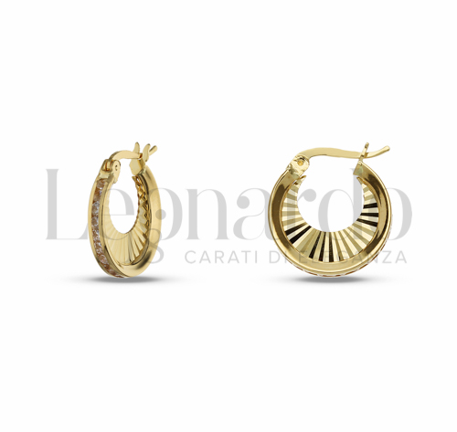 10 mm Diametro interno o misura con Zircone bianco in Oro Giallo da 1,7gr.
