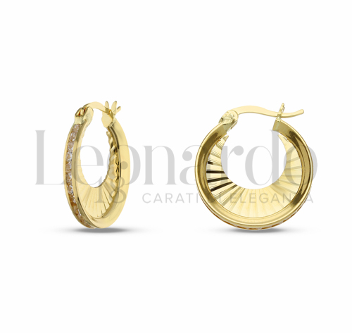15 mm Diametro interno o misura con Zircone bianco in Oro Giallo da 2,4gr.