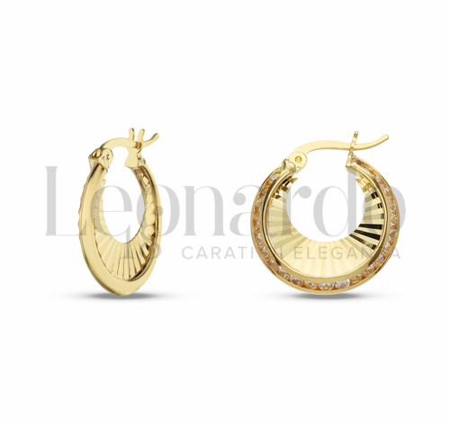 12 mm Diametro interno o misura con Zircone bianco in Oro Giallo da 2gr.