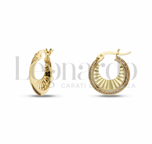 10 mm Diametro interno o misura con Zircone bianco in Oro Giallo da 1,7gr.