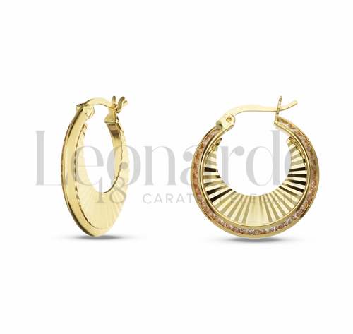 15 mm Diametro interno o misura con Zircone bianco in Oro Giallo da 2,4gr.