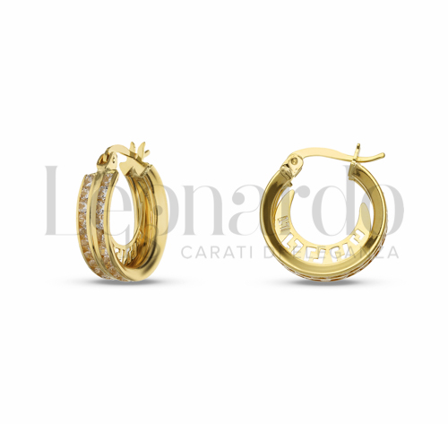 12 mm Diametro interno o misura con Zircone bianco in Oro Giallo da 2,7gr.