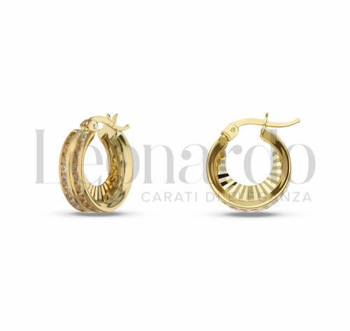 8 mm Diametro interno o misura con Zircone bianco in Oro Giallo da 2,4gr.
