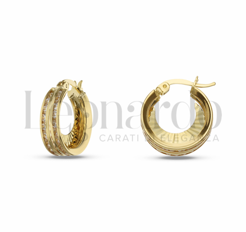 10 mm Diametro interno o misura con Zircone bianco in Oro Giallo da 2,7gr.