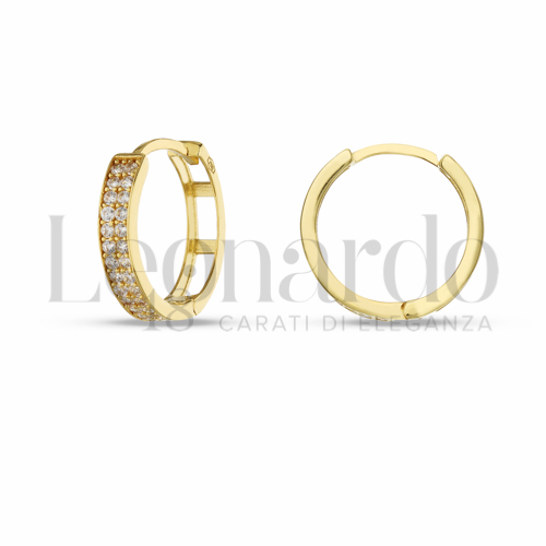 12 mm Diametro interno o misura con Zircone bianco in Oro Giallo da 2,6gr.