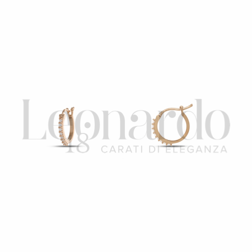 8 mm Diametro interno o misura con Zircone bianco in Oro Rosa da 1,2gr.