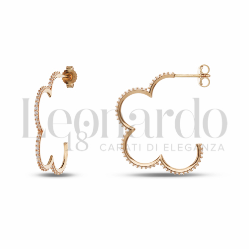 30 mm Diametro con Zircone bianco in Oro Rosa da 3,1gr.