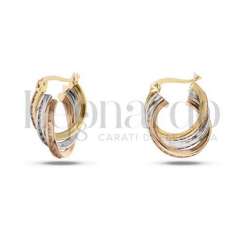 10 mm Diametro interno o misura con Zircone bianco in Oro Giallo, Oro Bianco e Oro Rosa da 3,5gr.