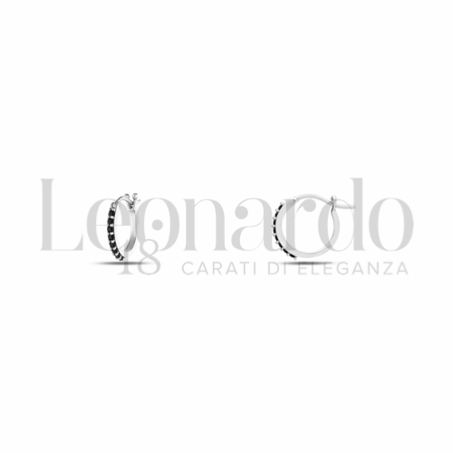 8 mm Diametro interno o misura con Zirconi neri in Oro Bianco da 1,1gr.