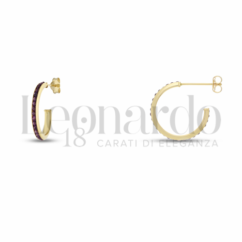 12 mm Diametro interno o misura con Zircone Viola in Oro Giallo da 1,3gr.