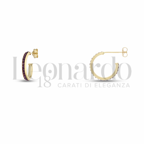 10 mm Diametro interno o misura con Zircone Viola in Oro Giallo da 1,1gr.