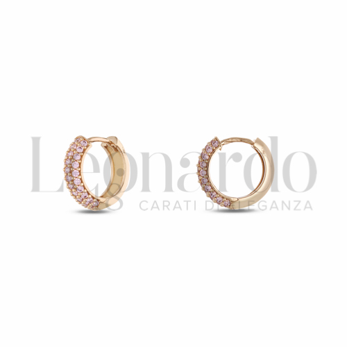 10 mm Diametro interno o misura con Zircone rosa Light in Oro Rosa da 2,5gr.