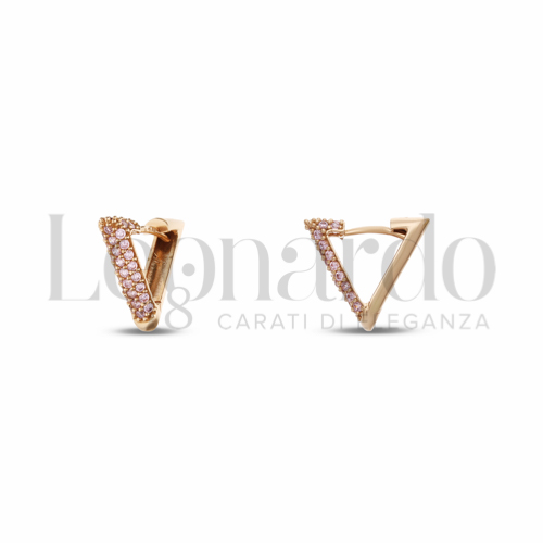 1° Misura Diametro interno o misura con Zircone rosa Light in Oro Rosa da 2,5gr.