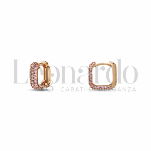 1° Misura Diametro interno o misura con Zircone rosa Light in Oro Rosa da 2,4gr.