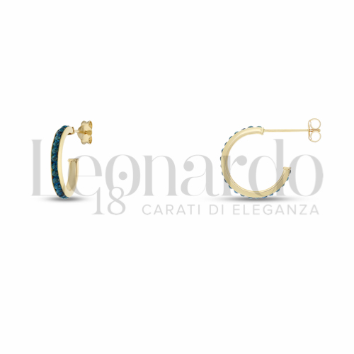 10 mm Diametro interno o misura con Zircone azzurro in Oro Giallo da 1,1gr.