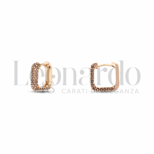 1° Misura Diametro interno o misura con Zirconi Brown in Oro Rosa da 2,5gr.