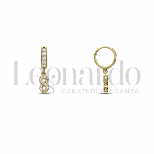 8 mm Diametro interno o misura con Double Face - Zirconi Bianchi + Zirconi neri in Oro Giallo da 2,3gr.