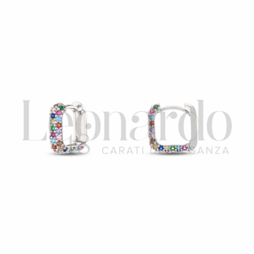 1° Misura Diametro interno o misura con Zirconi colorati - Rainbow in Oro Bianco da 2,6gr.