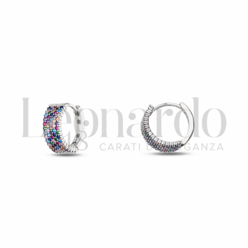 10 mm Diametro interno o misura con Zirconi colorati - Rainbow in Oro Bianco da 3,1gr.