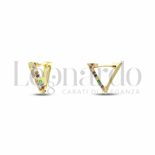1° Misura Diametro interno o misura con Zirconi colorati - Rainbow in Oro Giallo da 2,5gr.