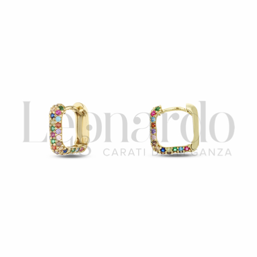 1° Misura Diametro interno o misura con Zirconi colorati - Rainbow in Oro Giallo da 2,6gr.