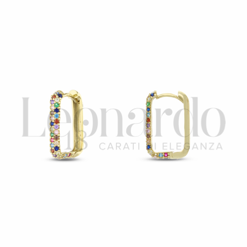 1° Misura Diametro interno o misura con Zirconi colorati - Rainbow in Oro Giallo da 3,2gr.