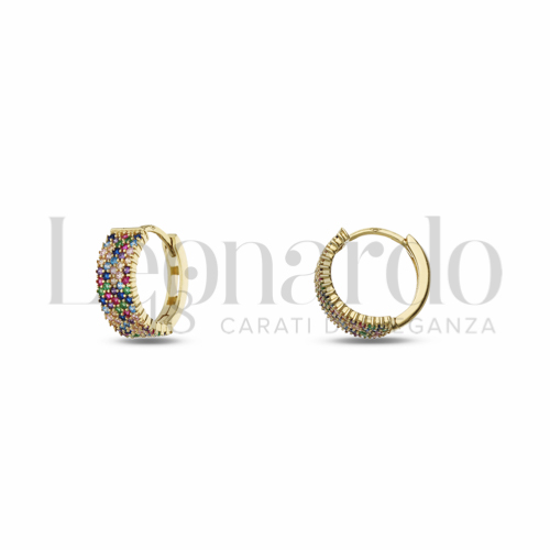 10 mm Diametro interno o misura con Zirconi colorati - Rainbow in Oro Giallo da 3,1gr.