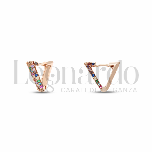1° Misura Diametro interno o misura con Zirconi colorati - Rainbow in Oro Rosa da 2,6gr.
