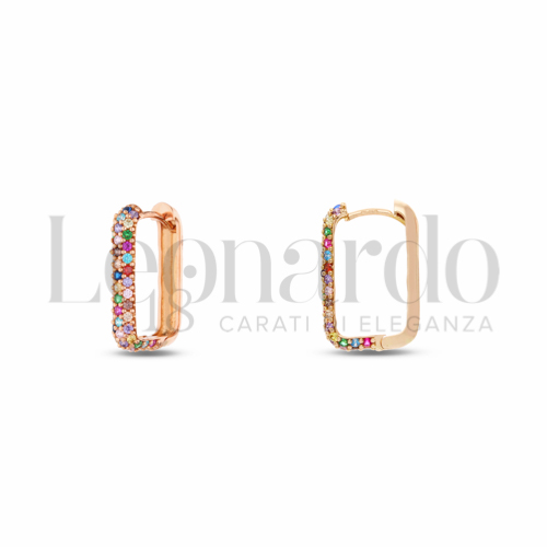 1° Misura Diametro interno o misura con Zirconi colorati - Rainbow in Oro Rosa da 3,3gr.