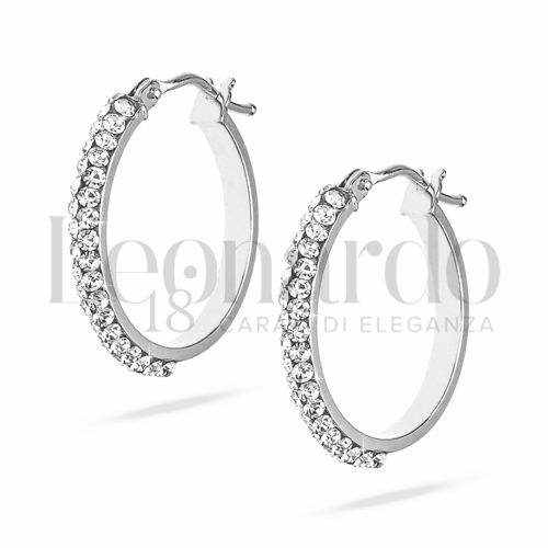 15 mm Diametro con Swarovski in Oro Bianco da 1,4gr.