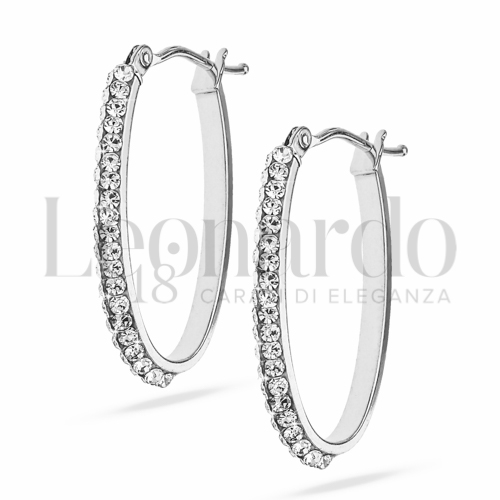 15 mm Diametro interno o misura con Swarovski in Oro Bianco da 1,4gr.
