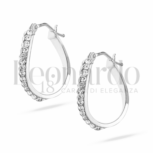 10 mm Diametro con Swarovski in Oro Bianco da 1,2gr.