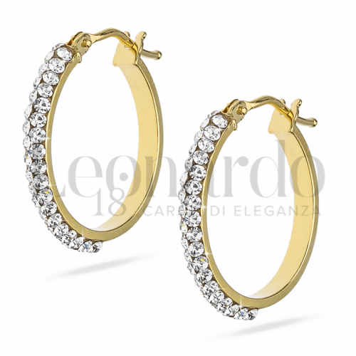 20 mm Diametro con Swarovski in Oro Giallo da 1,4gr.