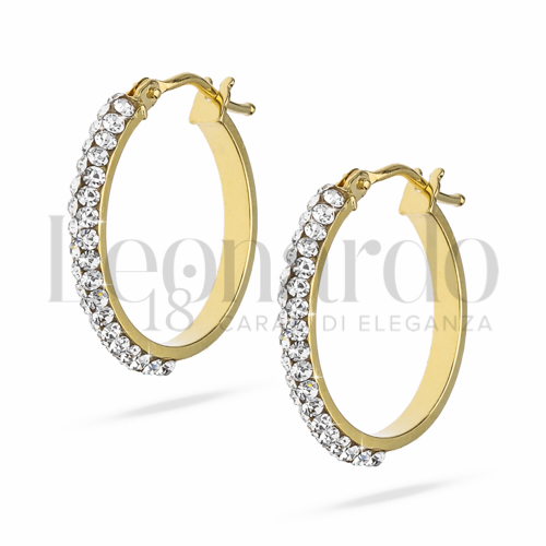 15 mm Diametro con Swarovski in Oro Giallo da 1,4gr.