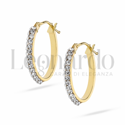 10 mm Diametro interno o misura con Swarovski in Oro Giallo da 1,2gr.