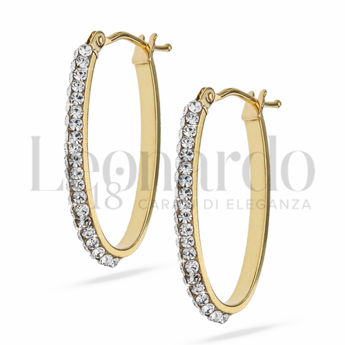 15 mm Diametro interno o misura con Swarovski in Oro Giallo da 1,4gr.