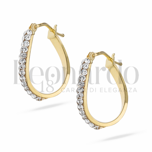10 mm Diametro con Swarovski in Oro Giallo da 1,2gr.