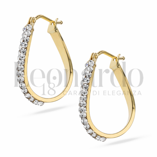 15 mm Diametro con Swarovski in Oro Giallo da 1,3gr.