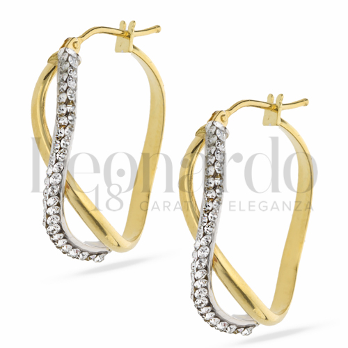 15 mm Diametro con Swarovski in Oro Giallo da 2,1gr.