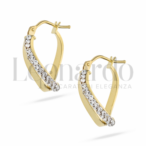 10 mm Diametro con Swarovski in Oro Giallo da 1,8gr.
