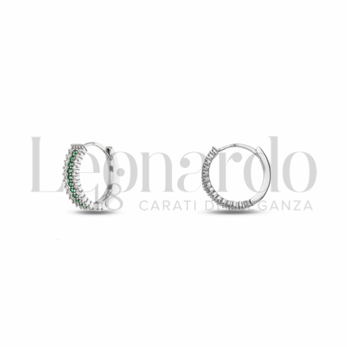 10 mm Diametro interno o misura con Zirconi verdi e zirconi bianchi in Oro Bianco da 2,7gr.