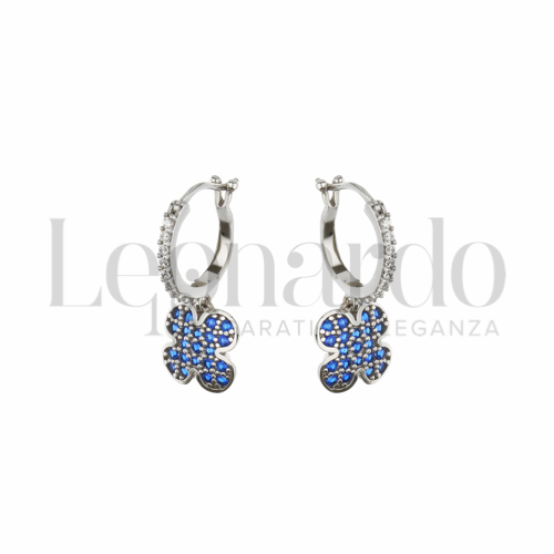 8 mm Diametro interno con Zirconi blu e zirconi bianchi in Oro Bianco da 2,3gr.
