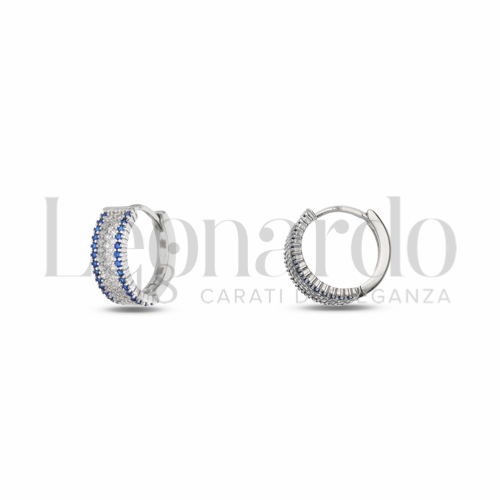 10 mm Diametro interno o misura con Zirconi blu e zirconi bianchi in Oro Bianco da 3,1gr.
