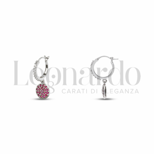 8 mm Diametro interno o misura con Zirconi rossi e zirconi bianchi in Oro Bianco da 2,1gr.