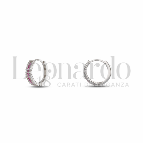10 mm Diametro interno o misura con Zirconi rossi e zirconi bianchi in Oro Bianco da 2,6gr.
