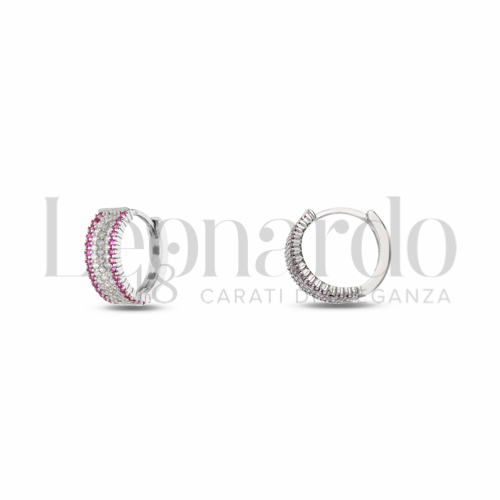 10 mm Diametro interno o misura con Zirconi rossi e zirconi bianchi in Oro Bianco da 3,1gr.