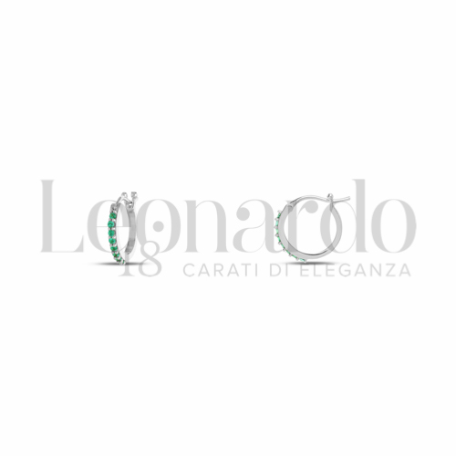 8 mm Diametro interno o misura con Zircone verde in Oro Bianco da 1,2gr.