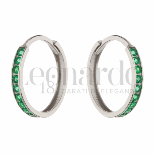 12 mm Diametro interno o misura con Zircone verde in Oro Bianco da 1,5gr.